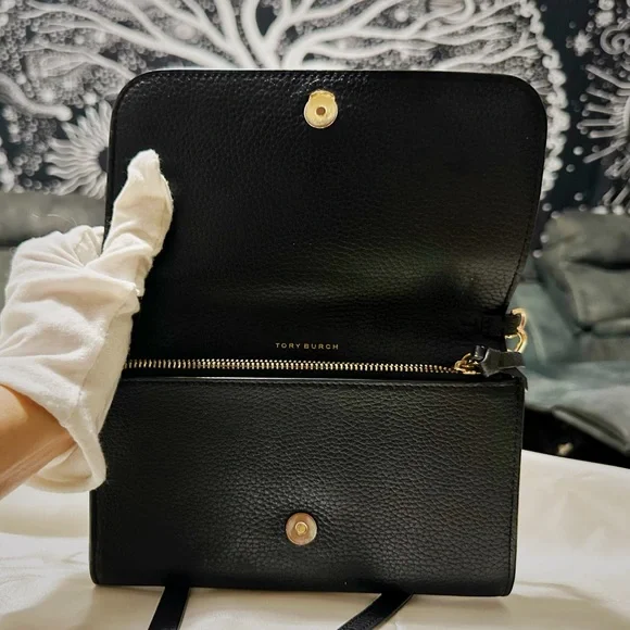 Vintage style Tory Burch small crossbody Bag Black Leather - Picture 12 of 17